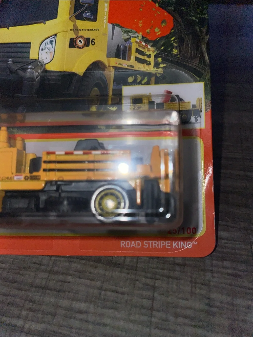 Matchbox Road Stripe King Toy Truck - Matchbox Yellow Utility Truck